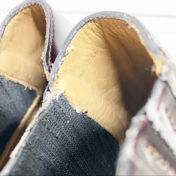 BURBERRY Brogue Chelsea Detailed Wedge Polished Leather Ankle Boots 38 - Picture 15 of 16